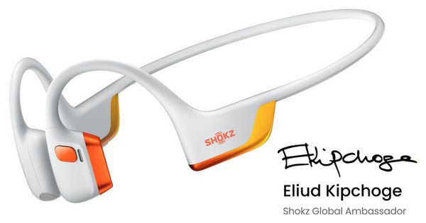 Casque à conduction osseuse Shokz OpenRun Pro 2 USB-C Blanc/Orange Edition Kipchoge