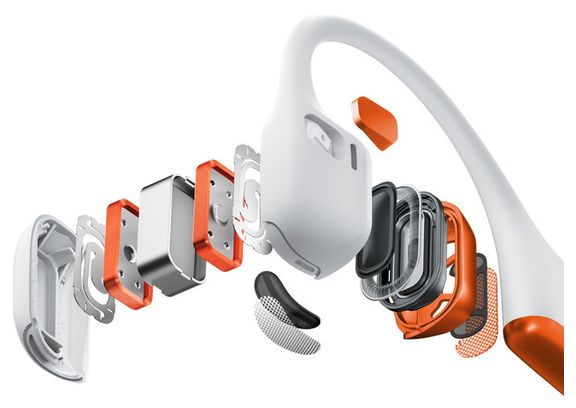 Casque à conduction osseuse Shokz OpenRun Pro 2 USB-C Blanc/Orange Edition Kipchoge
