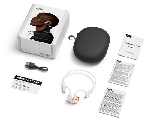 Casque à conduction osseuse Shokz OpenRun Pro 2 USB-C Blanc/Orange Edition Kipchoge