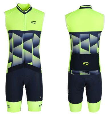 Maillot de vélo sans manche homme CUBIC jaune/bleu