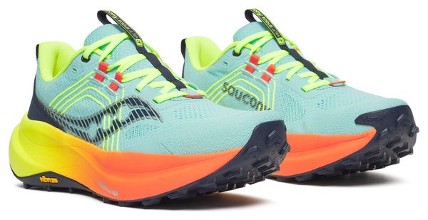 Chaussures Trail Saucony Xodus Ultra 4 Bleu/Orange/Jaune Femme