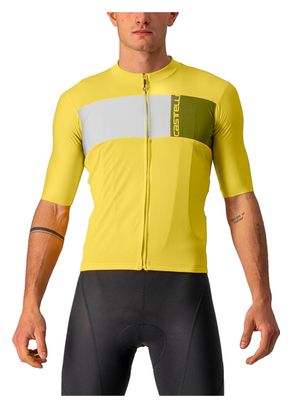 Maillot Manches Courtes Castelli Prologo 7 Jaune/Gris Clair