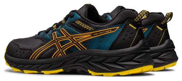 Asics Pre Venture 9 GS Black Yellow Children's Trail Running Shoes