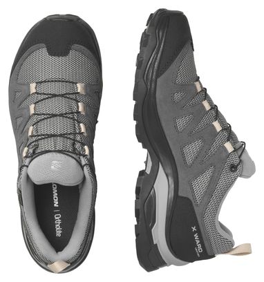 Salomon X Ward Leather Gore-Tex Women's Hiking Shoes Grey
