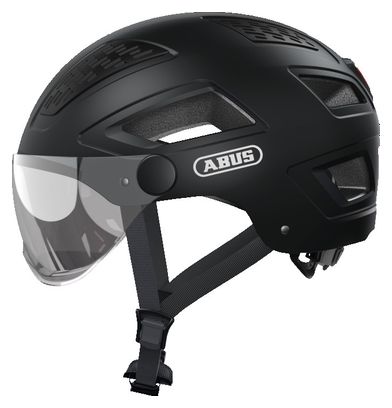 Casque Abus Hyban 2.0 Ace Velvet Noir avec Visière Transparente