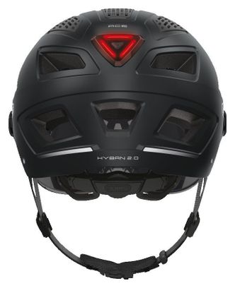 Casque Abus Hyban 2.0 Ace Velvet Noir avec Visière Transparente