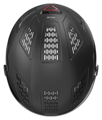 Casque Abus Hyban 2.0 Ace Velvet Noir avec Visière Transparente