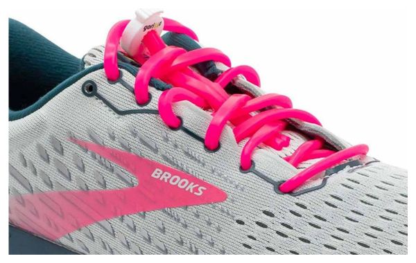 Lacets élastiques pour le triathlon - silicone - rose fluo