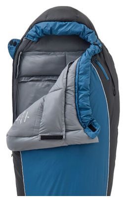 Sac de Couchage Expédition Explorer Regular Noir et bleu Droit