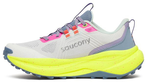Zapatillas Trail Saucony Xodus Ultra 4 Blanco/Amarillo Mujer