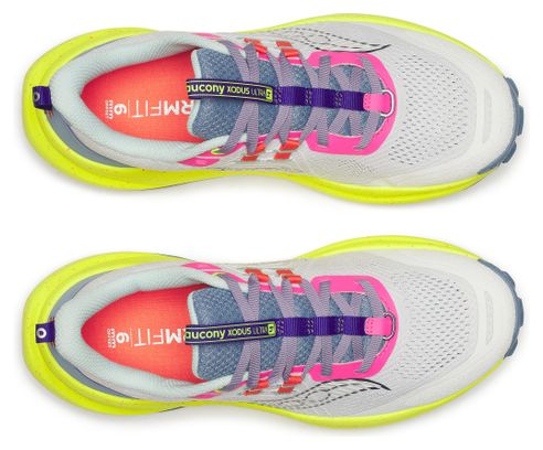 Zapatillas Trail Saucony Xodus Ultra 4 Blanco/Amarillo Mujer