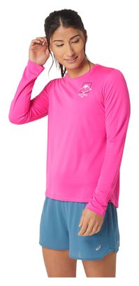 Asics Women's Fujitrail Logo Pink Long Sleeve Jersey