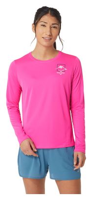 Asics Women's Fujitrail Logo Pink Long Sleeve Jersey