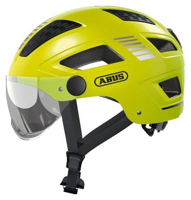 Casque Abus Hyban 2.0 Ace Velvet Jaune avec Visière Transparente