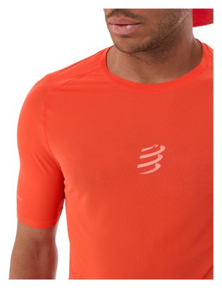 Compressport Men's Orange Short-Sleeve Trail Racing Jersey