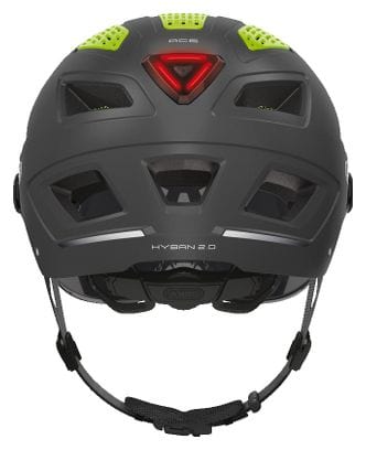 Casque Abus Hyban 2.0 Ace Velvet Gris avec Visière Transparente