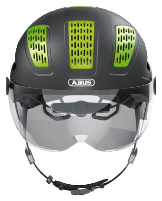 Abus Hyban 2.0 Ace Samtgrauer Helm mit transparentem Visier