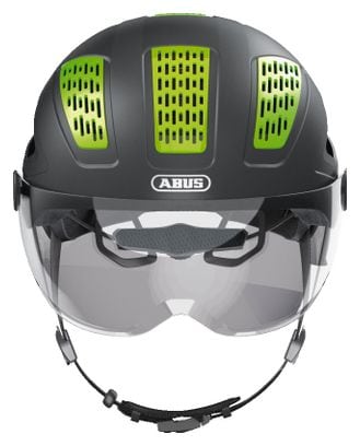 Casque Abus Hyban 2.0 Ace Velvet Gris avec Visière Transparente