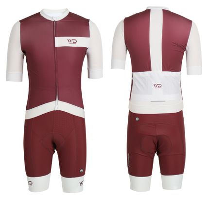 Maillot de cyclisme homme DRAFT bordeaux/blanc
