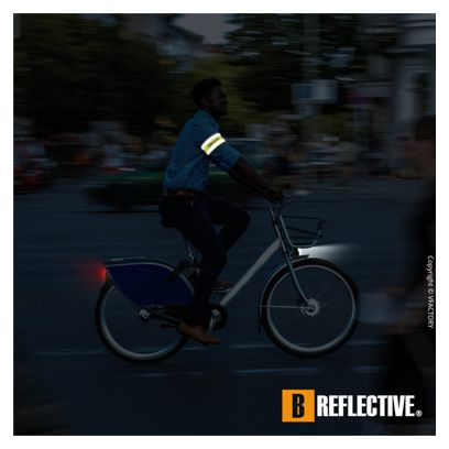 B REFLECTIVE EASY FIT™  Kit de 2 brassards réfléchissants ultra-ajustables  Multi usage : Vélo  Piéton  Runners  Gyroroues  EDPM...  Taille XXS à S  Jaune fluo