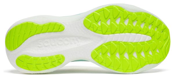 Saucony Ride 19 Running Shoes, White/Yellow/Blue, Women's