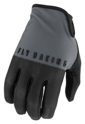 Fly Racing Media Grey/Black Long Gloves