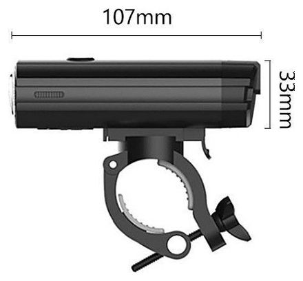 Éclairage avant LED 1200 lumens rechargeable par USB