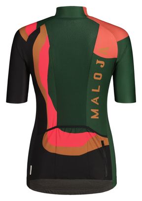 Maloja AmiataM Women's Short Sleeve Jersey. Black/Green/Pink