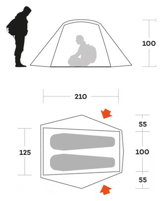 Ferrino Blow 2 Person Tent Blue