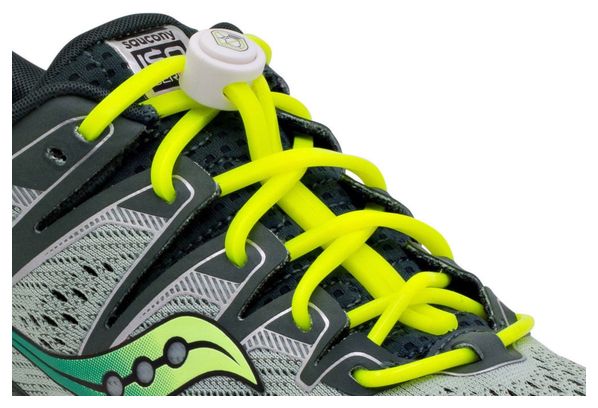 Lacets élastiques pour le running - silicone - jaune fluo