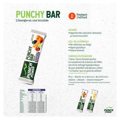 Présentoir de 40 barres punchy bar Punch Power amande – 30g