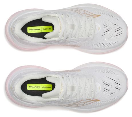 Chaussures Running Saucony Ride 19 Blanc/Rose Femme