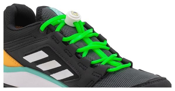 Lacets élastiques pour le running - silicone - vert fluo