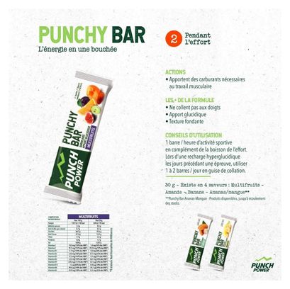 Punch Power Punchybar - Barre énergétique - Banane - Lot de 40