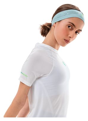 Camiseta de manga corta Compressport Trail Racing blanca para mujer