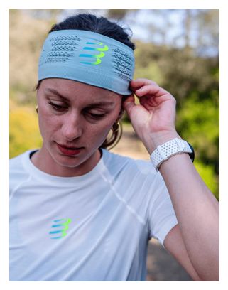 Camiseta de manga corta Compressport Trail Racing blanca para mujer