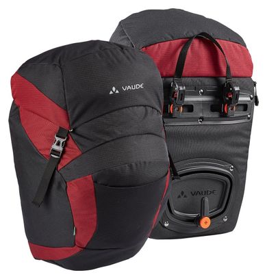 Paar Vaude OnTour Gepäckträgertaschen vorne Schwarz / Carmine