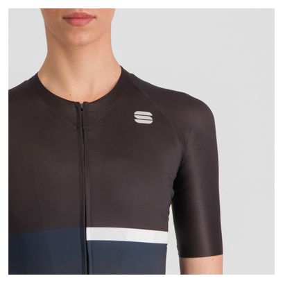 Maillot de manga corta Sportful Bomber para mujer Negro/Blanco