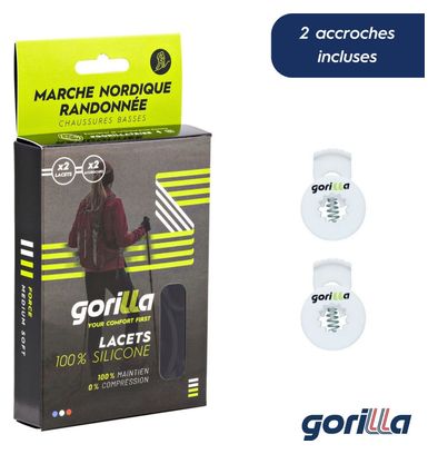 Lacets Ronds Elastiques Pour Chaussure De Randonnée Silicone - noir