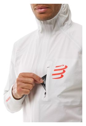 Veste Imperméable Compressport Thunderstorm Blanc Unisexe