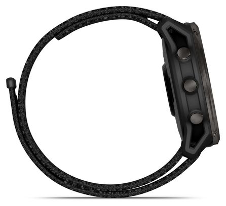 Montre GPS Garmin Enduro 3 Titane Carbon Gray DLC avec Bracelet UltraFit en Nylon Noir