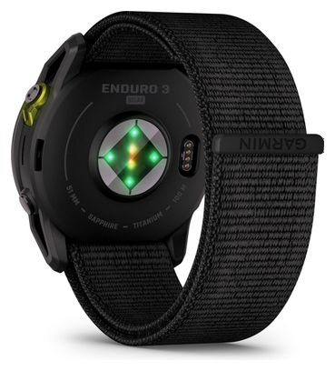 Montre GPS Garmin Enduro 3 Titane Carbon Gray DLC avec Bracelet UltraFit en Nylon Noir