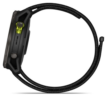 Montre GPS Garmin Enduro 3 Titane Carbon Gray DLC avec Bracelet UltraFit en Nylon Noir