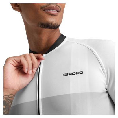 Maillot vélo manches courtes homme Cyclisme M2 Granfondo Blanc