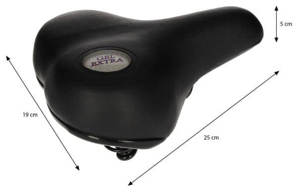 Selle de vélo Dames/Hommes Siège Gel Confort Noir