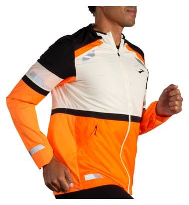 Reflektierende Jacke Brooks Run Visible 2.0 Weiß/Orange Herren