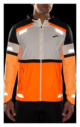 Chaqueta reflectante Brooks Run Visible 2.0 Blanco/Naranja para hombre