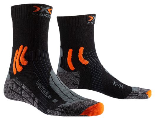 Paar X-SOCKS Winter Run 4.0 Sokken Zwart/Grijs/Oranje