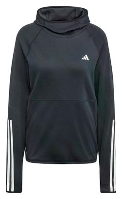 Adidas Own The Run 3 Sudadera negra con capucha para mujer