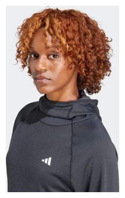 Adidas Own The Run 3 Sudadera negra con capucha para mujer